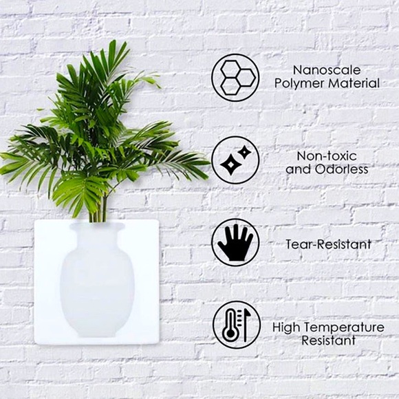 🆕 StickiVASE SELF-ADHESIVE VASE Holds Water & Flowers Hangs on Walls & Windows - Picture 3 of 12